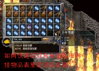如何快速获取合合击私服内挂物品表里的顶级装备? 如何快速获取合合击私服内挂物品表里的顶级装备?