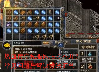 热血传奇私服网站打不开?常见问题与解决方法汇总 热血传奇私服网站打不开?常见问题与解决方法汇总