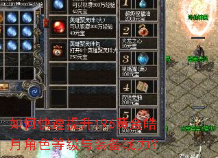 如何快速提升196黄金皓月角色等级与装备战力? 如何快速提升196黄金皓月角色等级与装备战力?