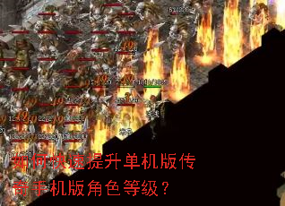 如何快速提升单机版传奇手机版角色等级? 如何快速提升单机版传奇手机版角色等级?