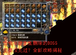 传奇被硬生生删除的BOSS你都没见过?全新攻略揭秘 传奇被硬生生删除的BOSS你都没见过?全新攻略揭秘